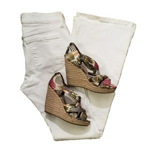 Banana Republic white flare jean